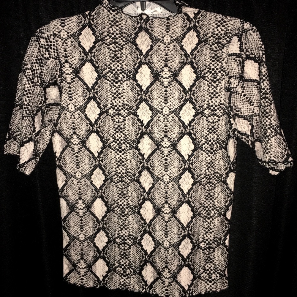 snake skin turtle neck shirt